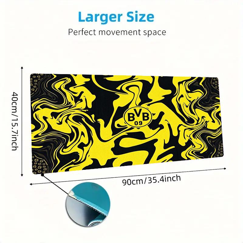 Bvb Fc Farbe Mauspads Großes Gaming Tischkissen Rutschfestes Laptop Tablet Großes Mauspads XXL Matte Mini PC Spielmatte Mit Verriegeltem Rand