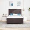 Box Spring Bed with Mattress Dark Brown 140 X 200 Cm Fabric