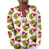 Women's Fashion Christmas Printed Long Sleeve Knitted Cardigan Button Down Jacket