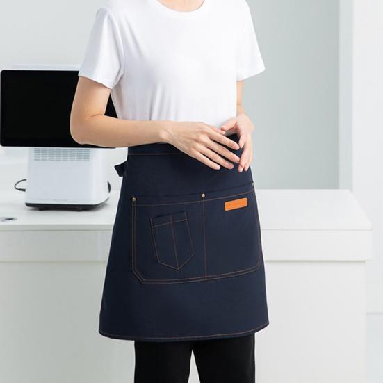 Delantal de cocina transpirable de medio cuerpo para hombres y mujeres, con bolsillos y diseño de falda elegante