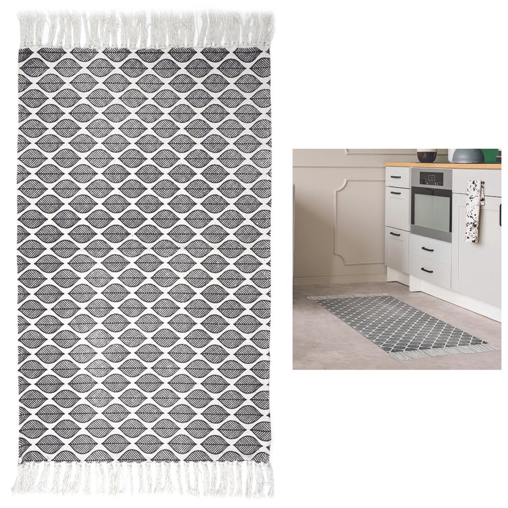 Les Trésors De Lily [A2287] - Cotton Rug 'Boho' Black White - 80x50 Cm