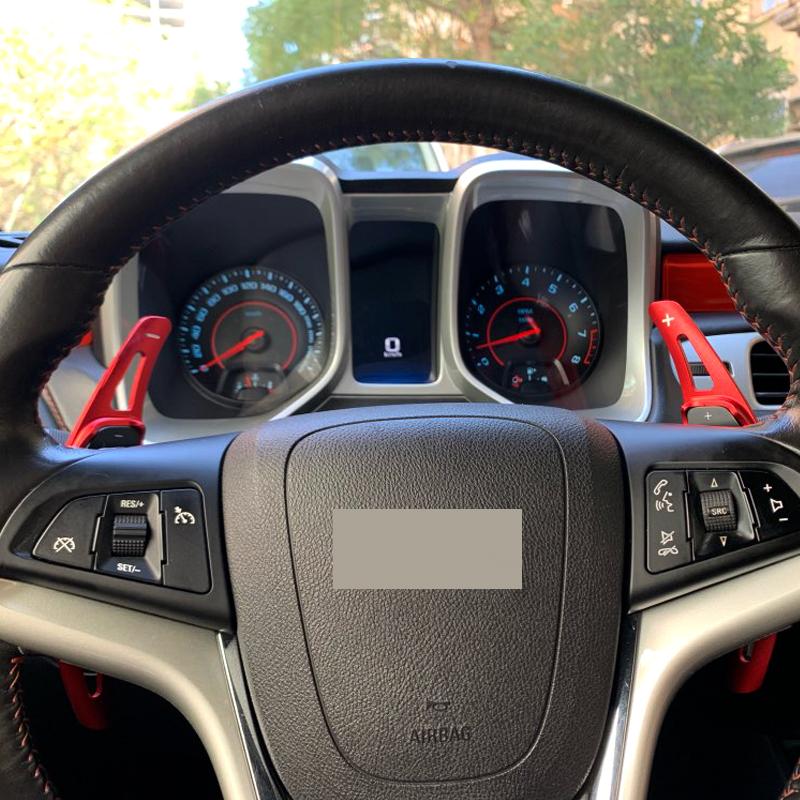 For Chevrolet Camaro 2012 2013 2014 2015 Aluminum Alloy Car Wheel Shift Paddle Shifter Extension 2pcs Car decoration accessories