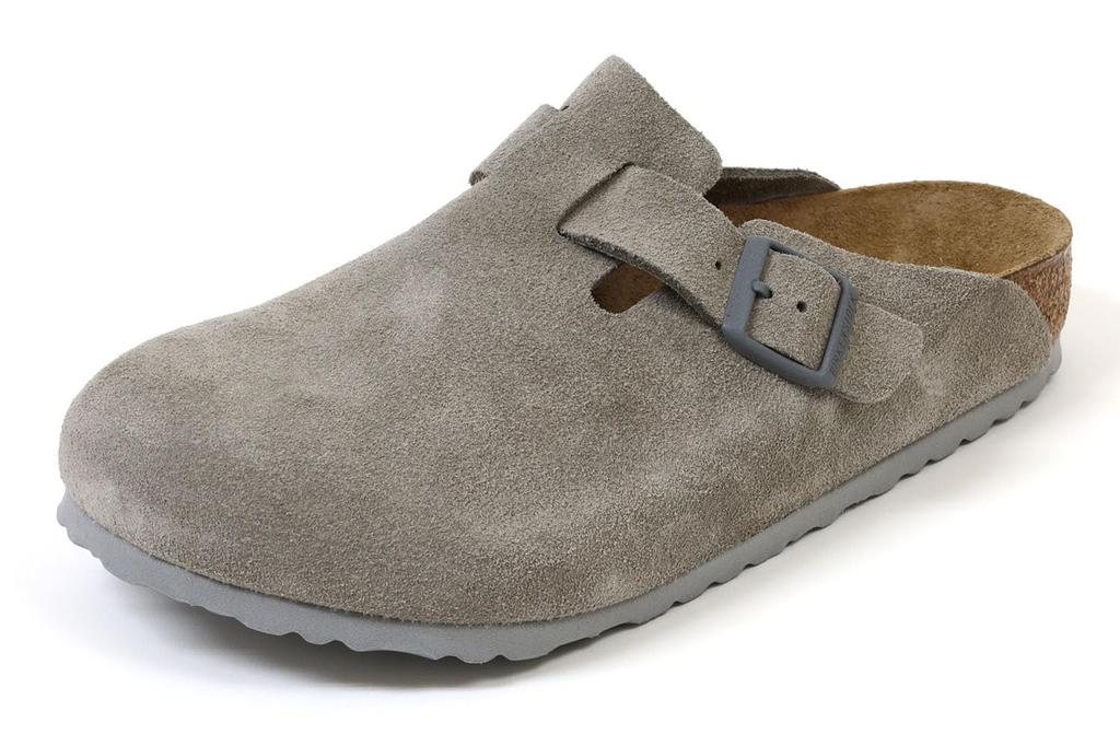 Birkenstock Boston Regular Width Suede Stone Coin 1027688 Coin 41 (Stone (26.5cm))