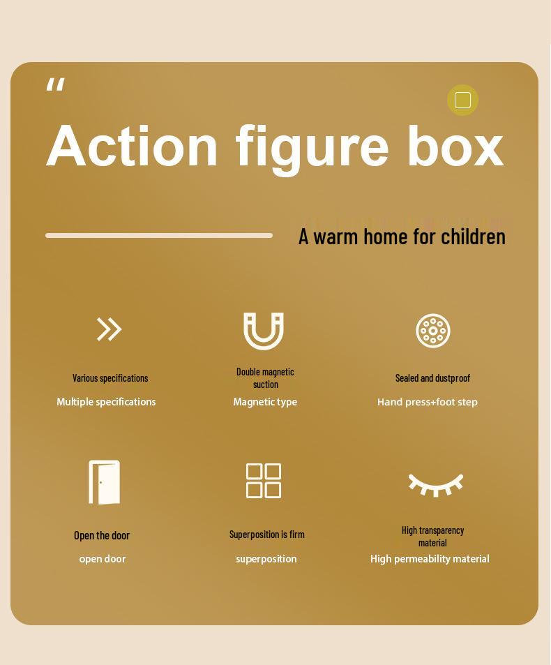 Transparent Dustproof Display Box for Action Figures and Dolls