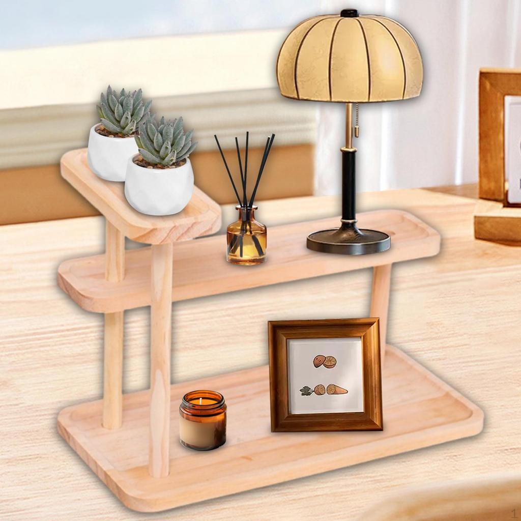 3 Tier Wooden Spice Rack And Makeup Holder for Various