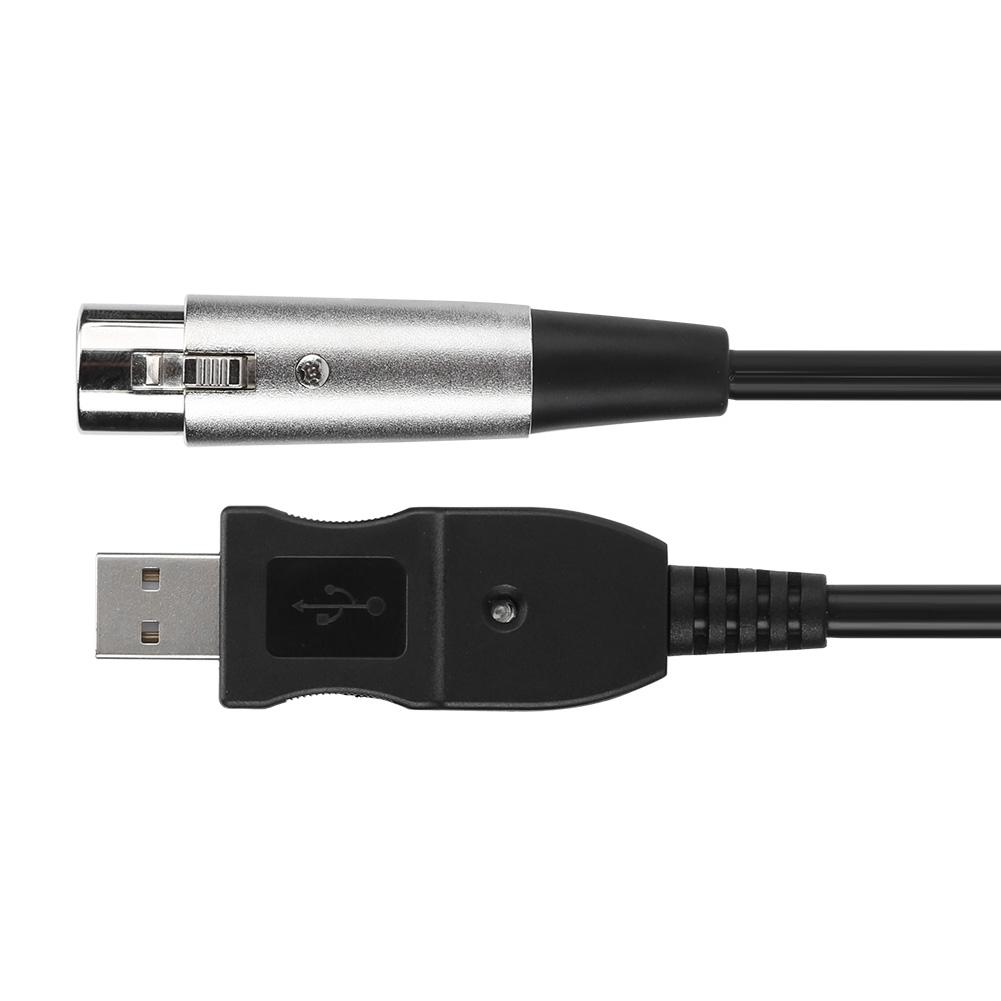 Microphone Mic Link Cable Adapter USB to XLR Microphone Link Cable Cord 3 Meter