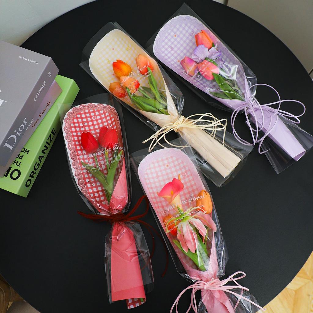 3.8 Goddess Festival Lace Style Single Stem Bouquet Bag for DIY Fresh Flower Wrapping