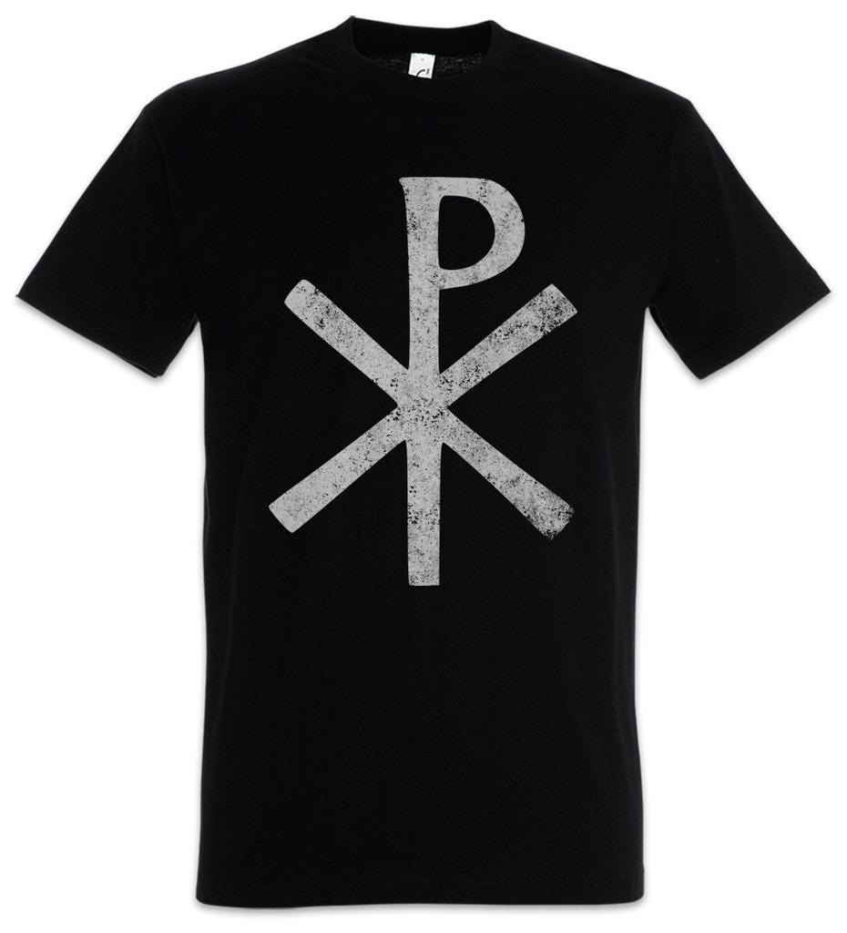 CHI RHO SYMBOL TSHIRT § XP Ichtys Jesus Christus Christ Pax Christi Graphic T Shirts Short Sleeved Polyester Material Tops
