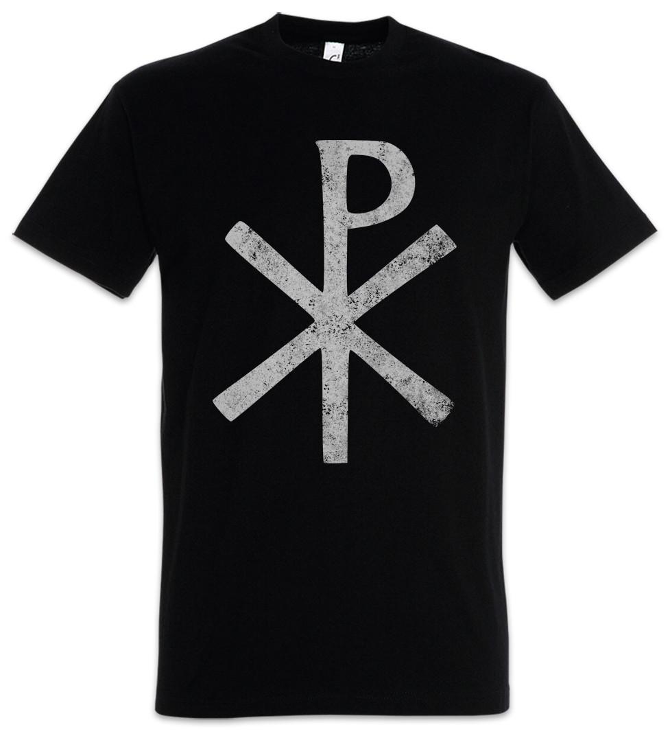 

CHI RHO SYMBOL TSHIRT Â§ XP Ichtys Jesus Christus Christ Pax Christi Graphic T Shirts Short Sleeved Polyester Material Tops S