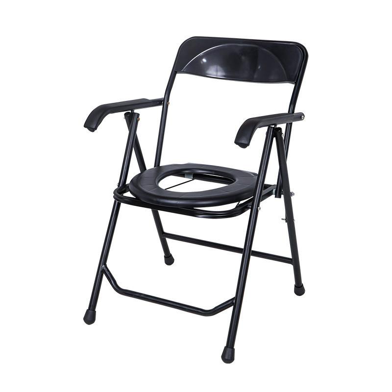 

Складной туалетный стул для беременных, бытовое сиденье для унитаза для пожилых людей, портативный туалетный табурет из нержавеющей стали Without bucket чёрный