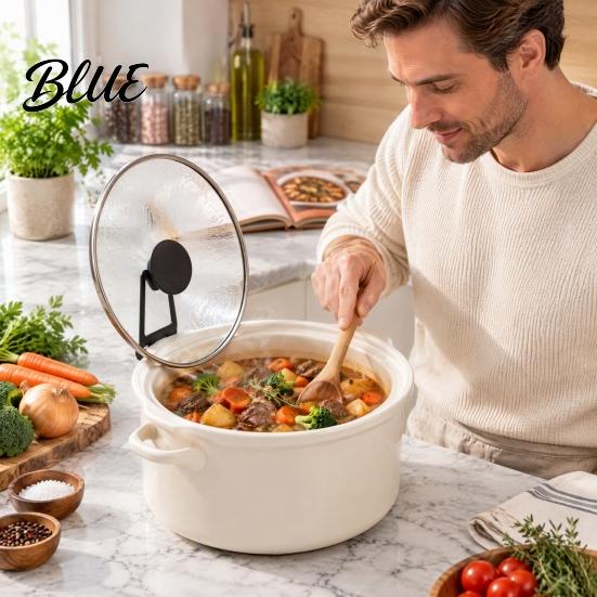 Kitchen Countertop Storage Pot Stand Holder Universal Cooker Lid Rack Slow Hands Free Sturdy Support