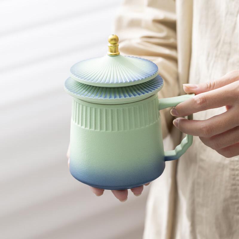 Forbidden City Ceramic Tea Mug with Infuser & Tea Caddy Set Boxed Set