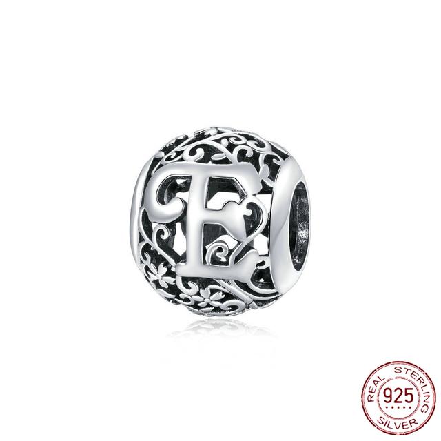 New 925 Sterling Silver Birthstone Heart Pendant Letter Series Bead Fit Original Fashion Charms Bracelet Women Jewelry Diy Gift