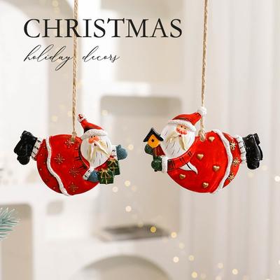 Christmas Decorations Santa Claus Hanging Pendants for Christmas Tree New Year 2026 Home Decoration Wall Accessorie Xmas