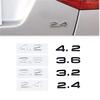 3D ABS 2.4 3.2 3.6 4.2 Letter Car Rear Trunk Tailgate Fender Door Badge Emblem Adhesive Sticker For Audi A4 A5 A6 A7 A8 Q3 Q5 Q7