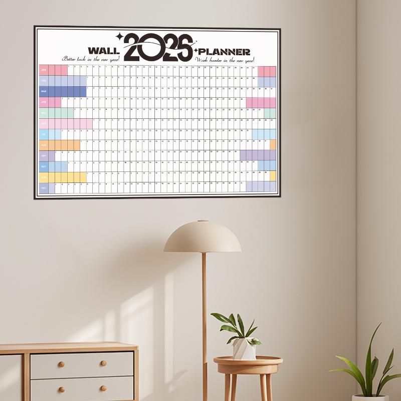 2026 Wall Calendar Single Schedule Sheet Annual Wall Hanging Calendar Blank Gird Memo Daily Planner Simple Room Decoration