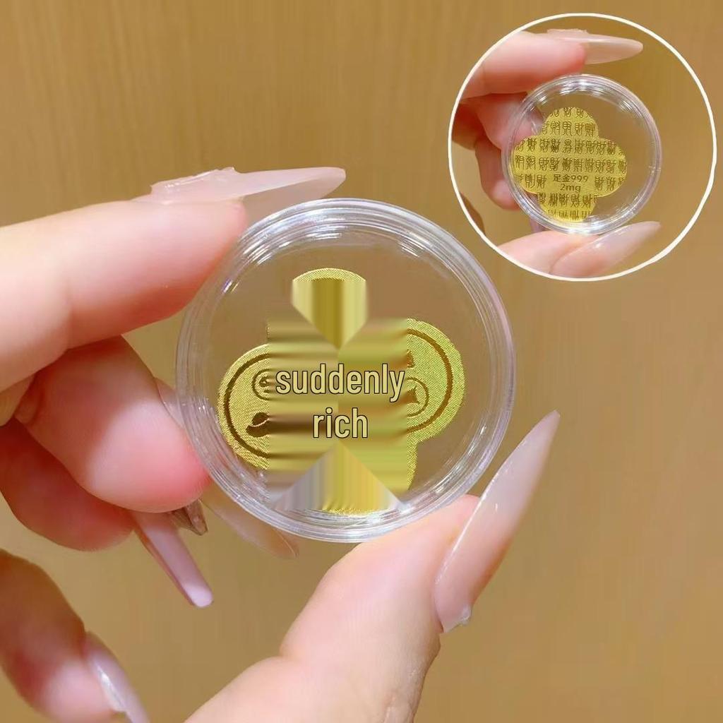 999 Pure Gold Treasure Chest Phone Sticker - Princess New Year Wealth Stickers Gift