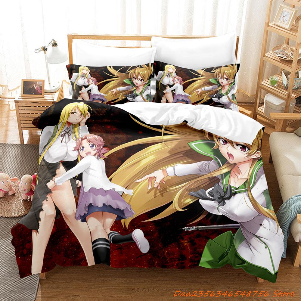 Anime Sexy Girl Highschool of the Dead Bedding Set Single Twin Full Queen King Size Bed Set Adult Kid Bedroom Duvet cover Sets
