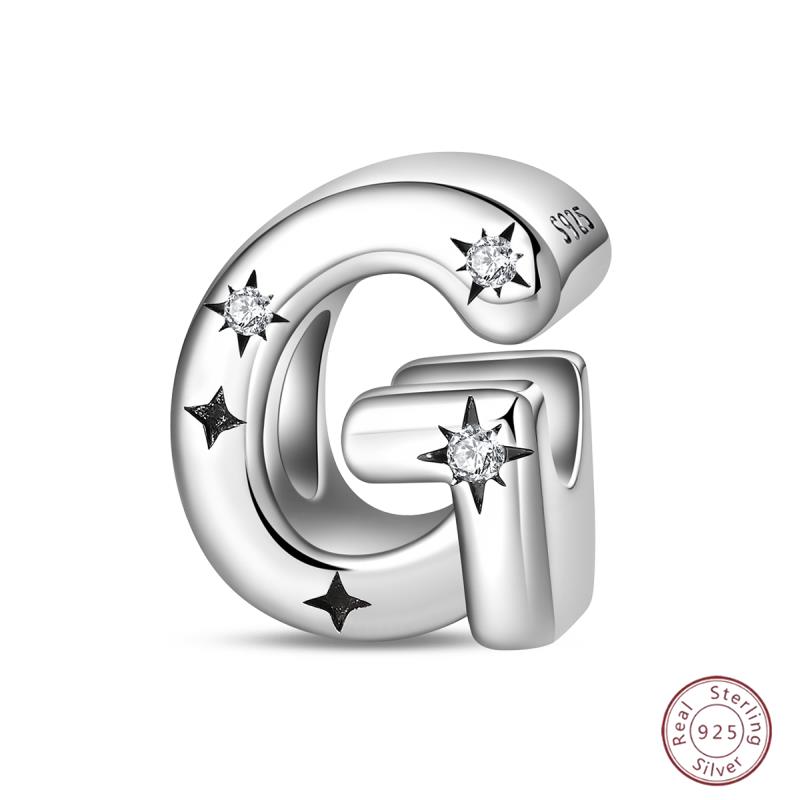 New Copper 26 Alphabet A-Z Charms Star Letter Beads Suitable For Diy Bracelet Women Jewelry Making