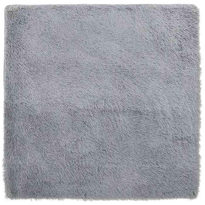 VidaXL Shaggy Rug with Long Pile Silver Grey 200x200 Cm Polyester, Rug, Bedroom Rug, Modern Rug, Living Room Rug, 4102884