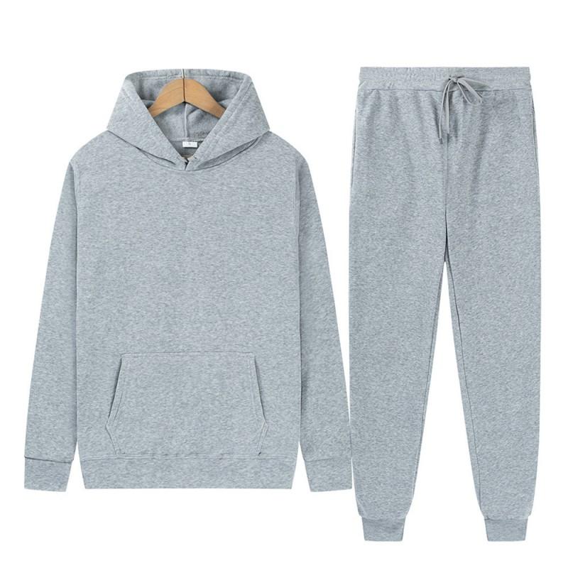Mens Fleece Hoodie Set Casual Loose Fit Warm Winter Outfit Long Sleeve Pullover Pants