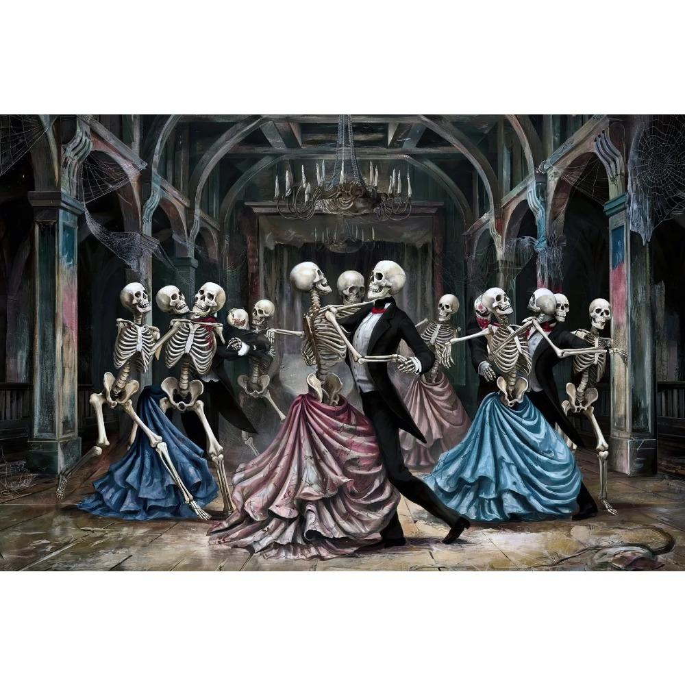 Dark Vintage Witch Halloween Posters Haunted House Pumpkin Girl Creepy Mansion Canvas Painting Wall Art Pictures Home Room Decor