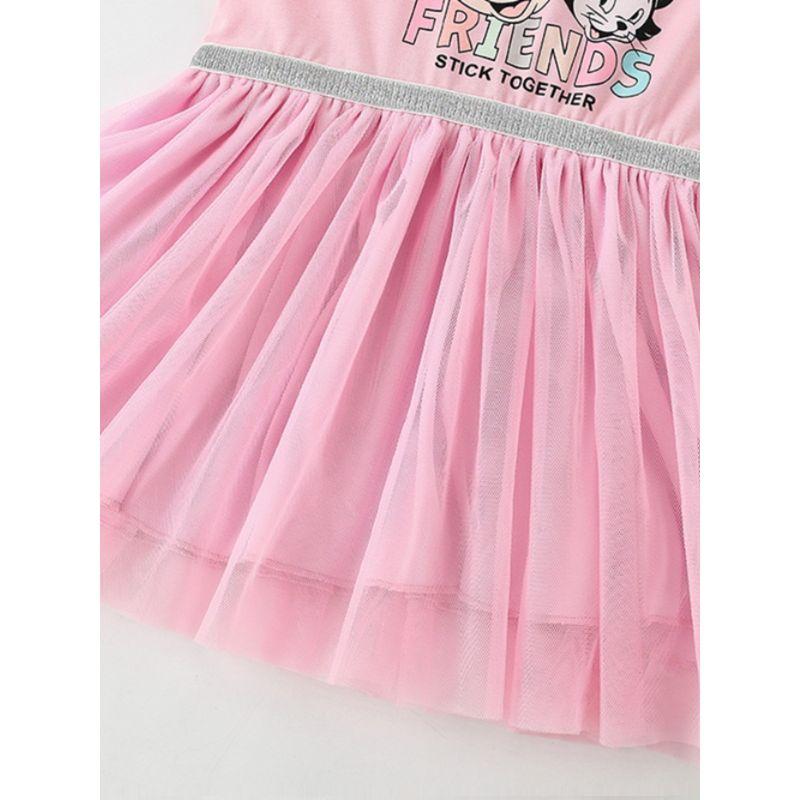 Buitenlandse Handel Zomer Meisjes Jurk Puur Katoen Mesh Korte Mouwen Prinses Jurk Kinderen Baby Modieus en Schattig Cartoon