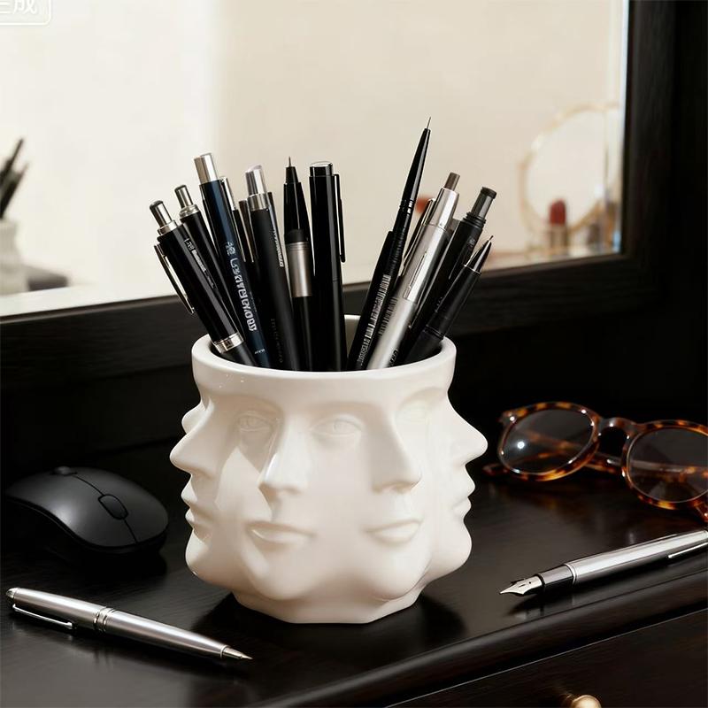 Creative Multi Sided Facial Pen Holder Home Storage Ornament Office Desktop Decoration Ornaments Commemorative Gifts