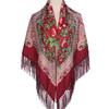 Ethnic Print Tassel Shawl For Women Autumn Winter Warm Square Scarf Bandanas Summer Sun Protection Headscarf Versatile Wrap