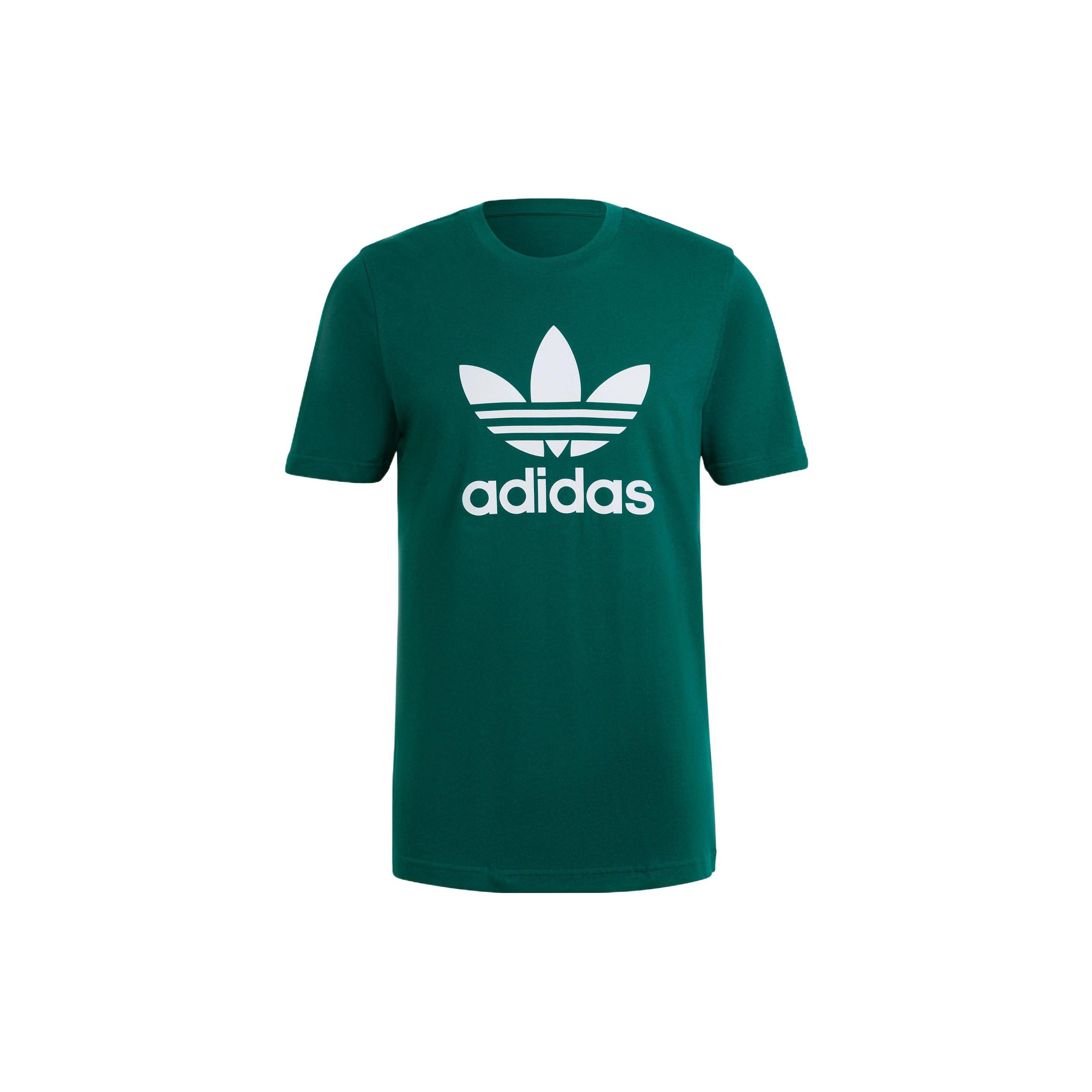 adidas originals Solid Color Logo Sports Short Sleeve Green Men s HG1430 S