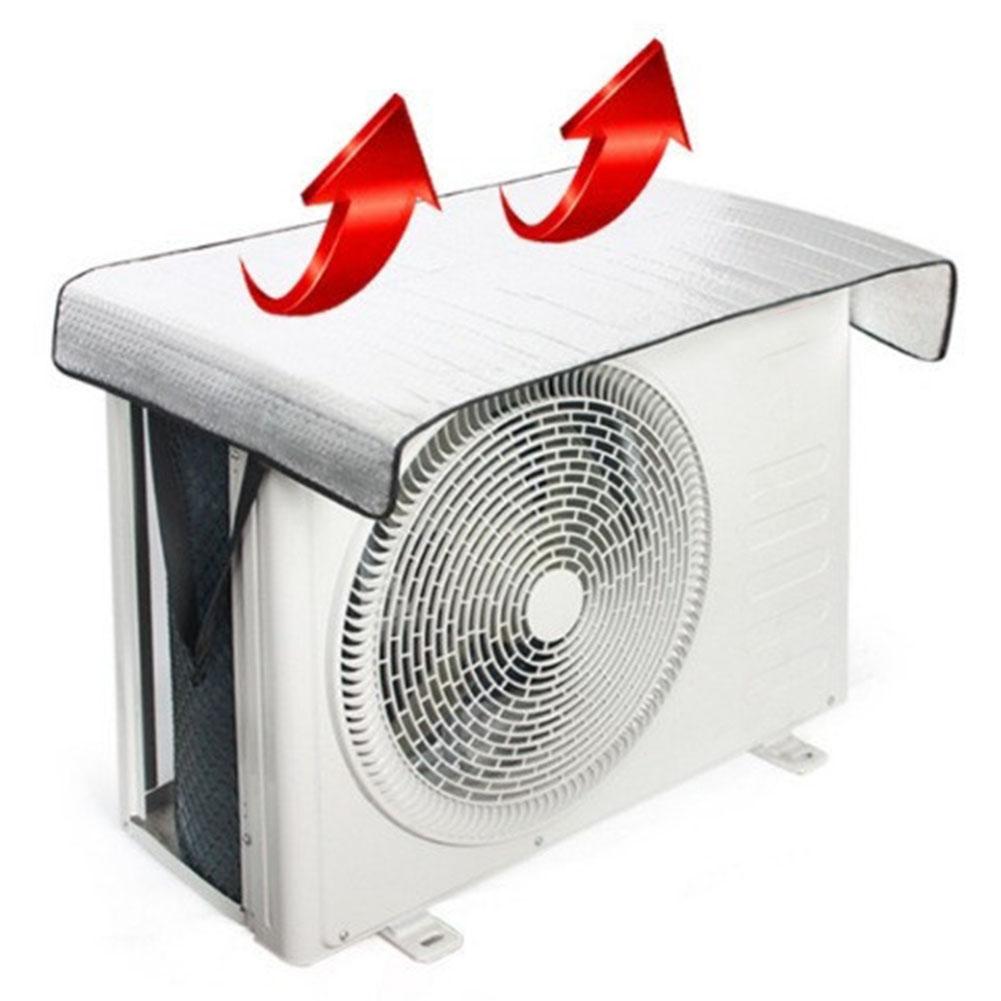 

Air Conditioning Cover Outdoor Rainproof Sun-Resistant Aluminum Foil Dust Cover Protective Sleeve With Elastic Band Lifting Loop