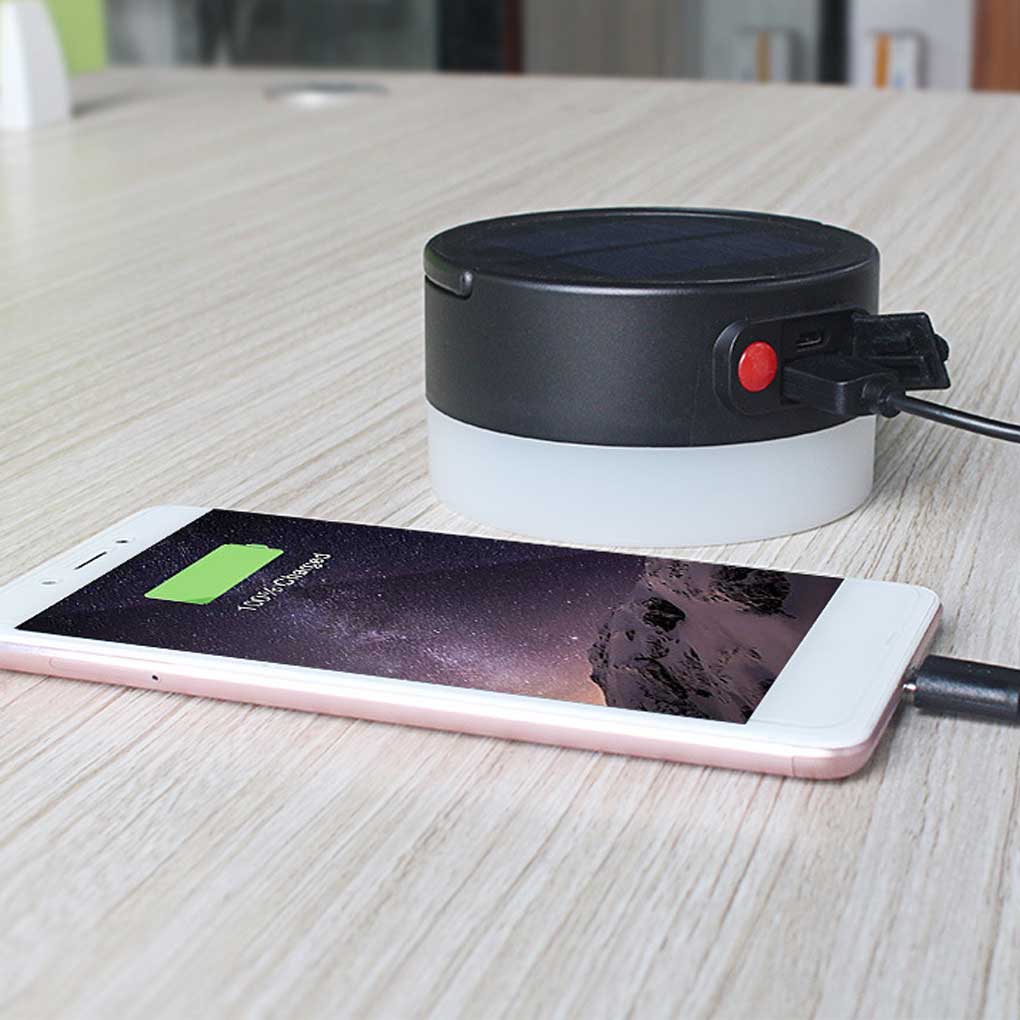 Solar Tent Lamp Outdoor Camping Rechargeable Emergency Lantern Camper IP55 Waterproof Adjustable Light Power Bank Patio