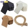 100pcs Kraft Paper Tags with Strings Handmade with Love Hang Tags Garment Tags for Candy/Gift/Cookies Display Packing Label Card