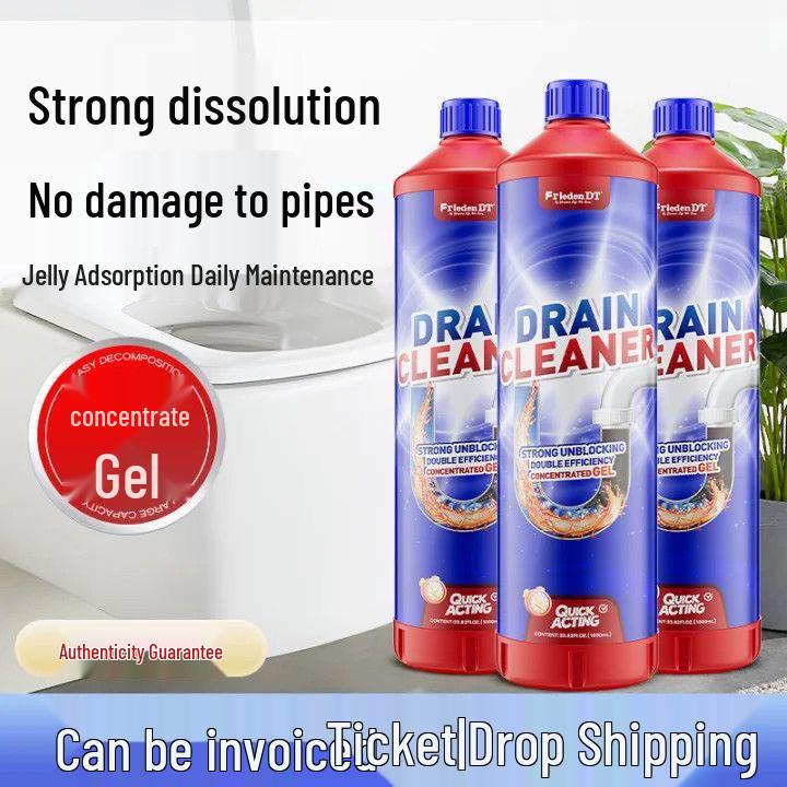 Powerful Quick-Acting Pipe Dredging Gel for Kitchen & Toilet Clogs with Grease Dissolving & Deodorizing Action