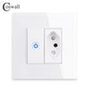 Glass Panel Wall EU Israel Italy Socket + WIFI Tuya Smart Switch + TV Internet Jack Type-C USB Charger Connector DIY Module