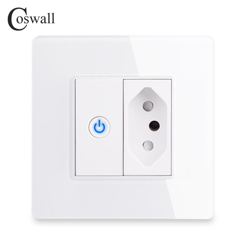 Glass Panel Wall EU Israel Italy Socket + WIFI Tuya Smart Switch + TV Internet Jack Type-C USB Charger Connector DIY Module