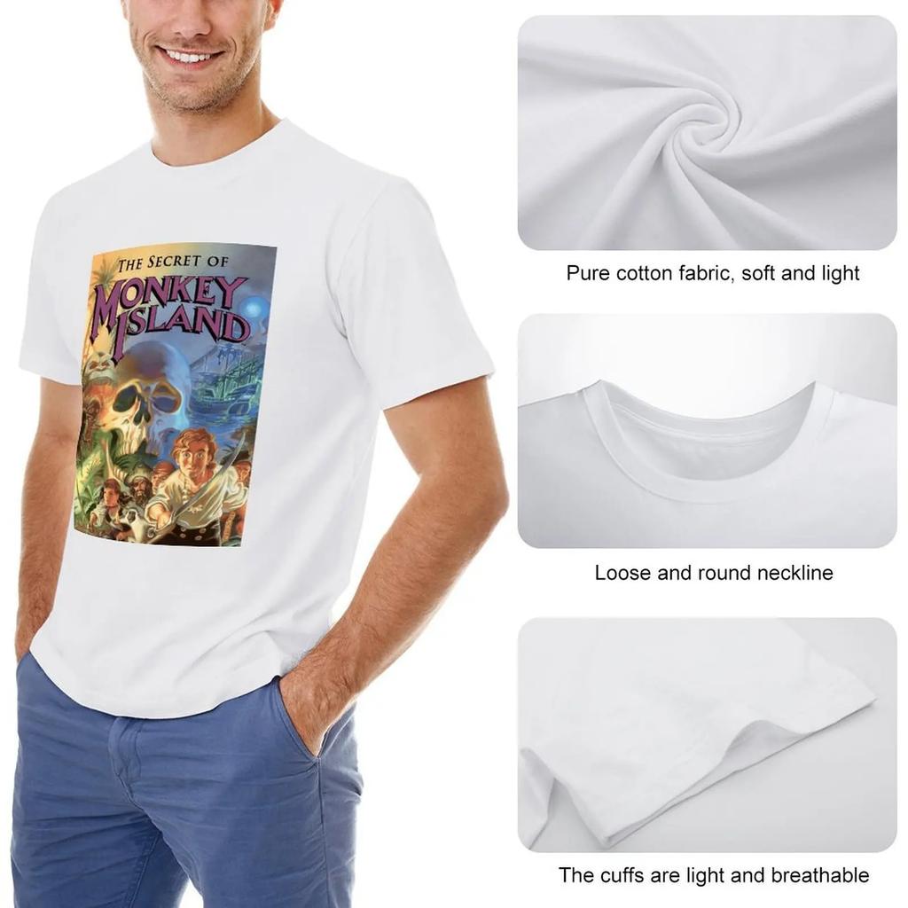 TRIČKO THE SECRET OF MONKEY ISLAND Klasické tričko Okrúhly výstrih Šport Humor Grafika Voľný čas Veľkosť USA