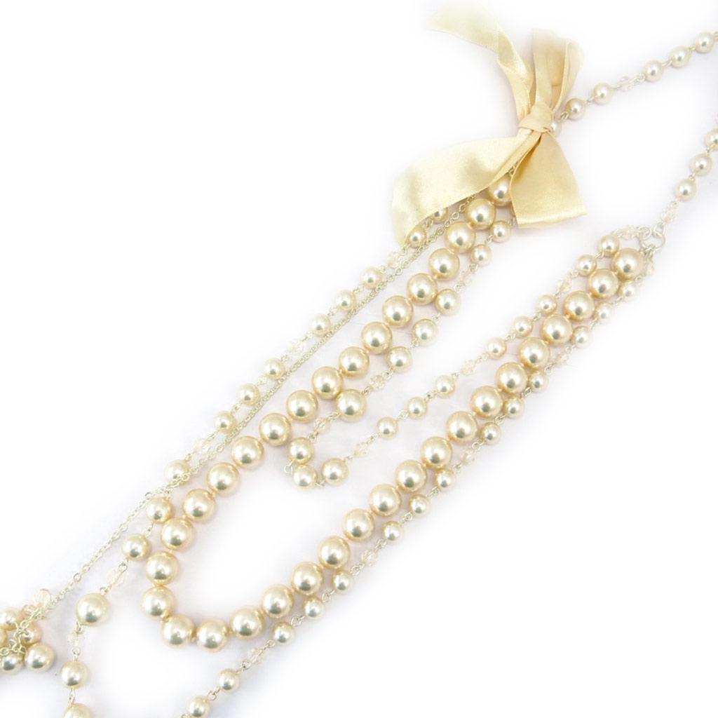 Les Trésors De Lily [K2793] - Ecru 'Sissi' Designer Necklace