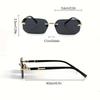 Men'S Y2K Style Square Frameless Fashion Glasses Decorative Lens Design Regular Size for Daily Casual Wear
