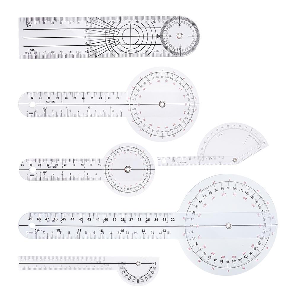 6 Pcs Ruler Set Goniometer Physiotherapy Angle Protractor Spinal Finger Plastic Knee Measuring Angle Measurement Protractor серебряный
