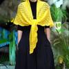 Women Knitting Shawl Solid Color Fringe Design Lightweight Versatile Hollow Shawl Open Knitted Pattern