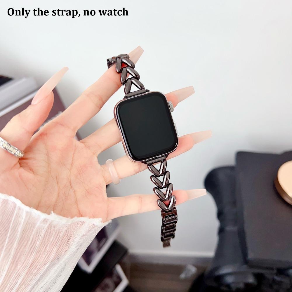 42mm 45mm 41mm Metal Band Fitness Tracker Strap for Apple Watch 10 Ultra 9 8 7 6 SE for Women Men