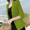 Women's Cotton Linen Blazer - Spring/Summer 2025 British Style, Casual Sun Protection Jacket