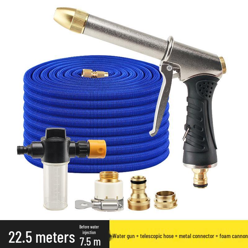 High-Pressure Telescopic Water Hose Set with Water Gun for Garden and Car Wash