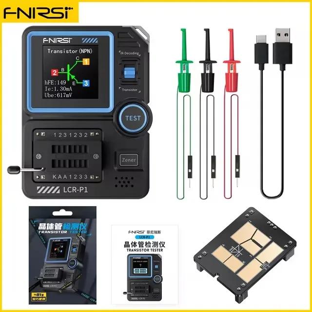 

FNIRSI LCR-P1 Transistor Tester Multimeter Diode Triode Capacitance Resistance Meter ESR MOSFET IR Multifunction Anti-Burn
