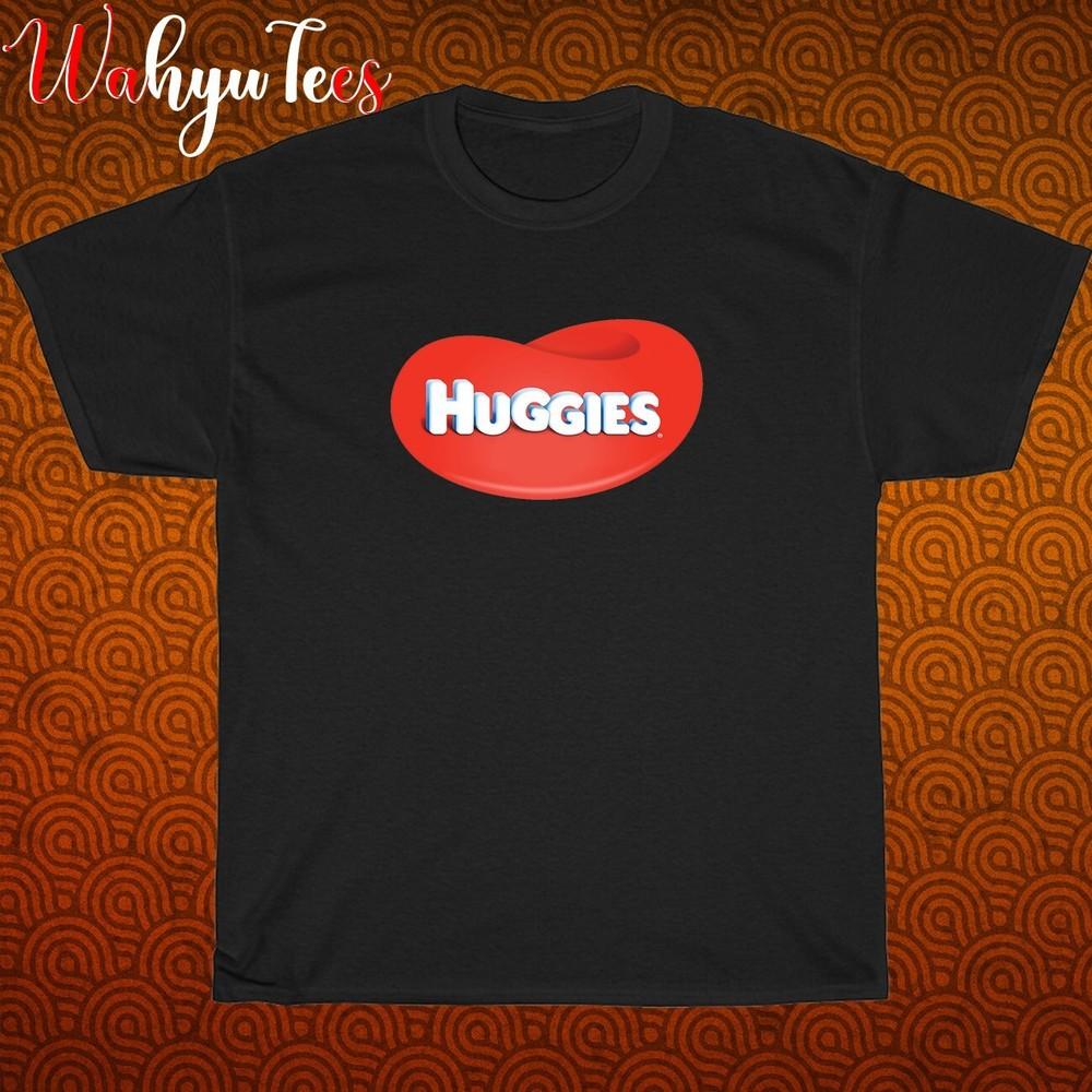 

Новый! HUGGIES Детские подгузники Логотип Черный Серый Темно-синий Белый Размер S-5XL Унисекс Футболка 4XL