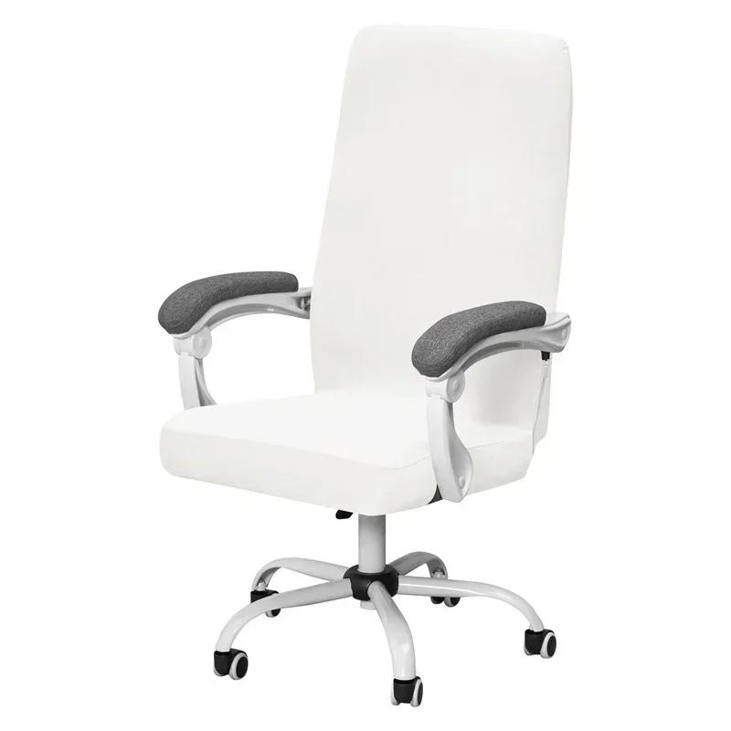 Solid Color Velvet Office Armchair Cover Soft Thicken Computer Chair Slipcover Comfortable Stretch Gaming Chair Covers Home