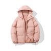 2025 winter new loose hooded solid color thickened warm thickened couple bread clothes and cotton clothes without trend cotton clothes