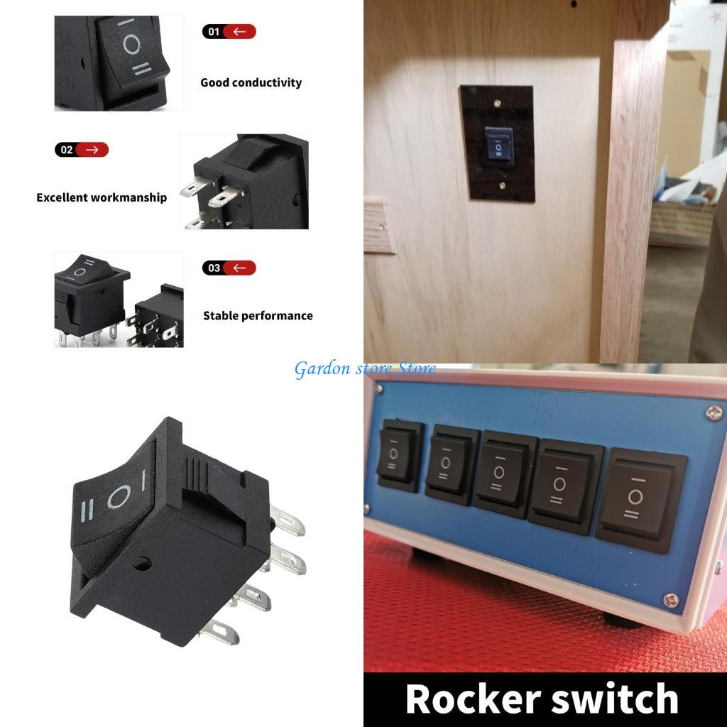 B0KB 1/4/10Pcs 6 Pin Toggle Switches 250V 6A 125V 10A Rocker Switches for Marine Boats
