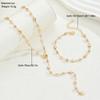 IF ME 2 Pcs Heart Zircon Tassel Bracelet Necklace Set Fashion Women Jewelry For Daily Wear Party Wedding Birthday Christmas Gift.